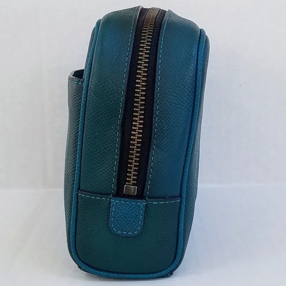 💼 Coach Teal Bleecker Leather Travel Case - Picture 5 of 7
